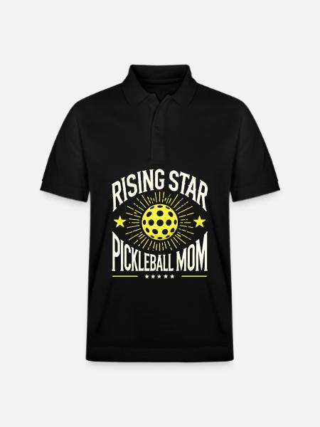Rising Star Pickleball Mom - Stanley/Stella Unisex Organic Polo Shirt PREPSTER - black