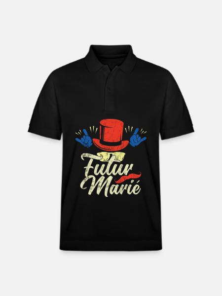 Enterrement de vie de garçon EVG Staff Marié Drôle - Polo PREPSTER bio Stanley/Stella Unisexe - noir