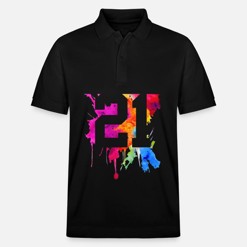 21 ANS 21E ANNIVERSAIRE - Polo PREPSTER bio Stanley/Stella Unisexe - noir