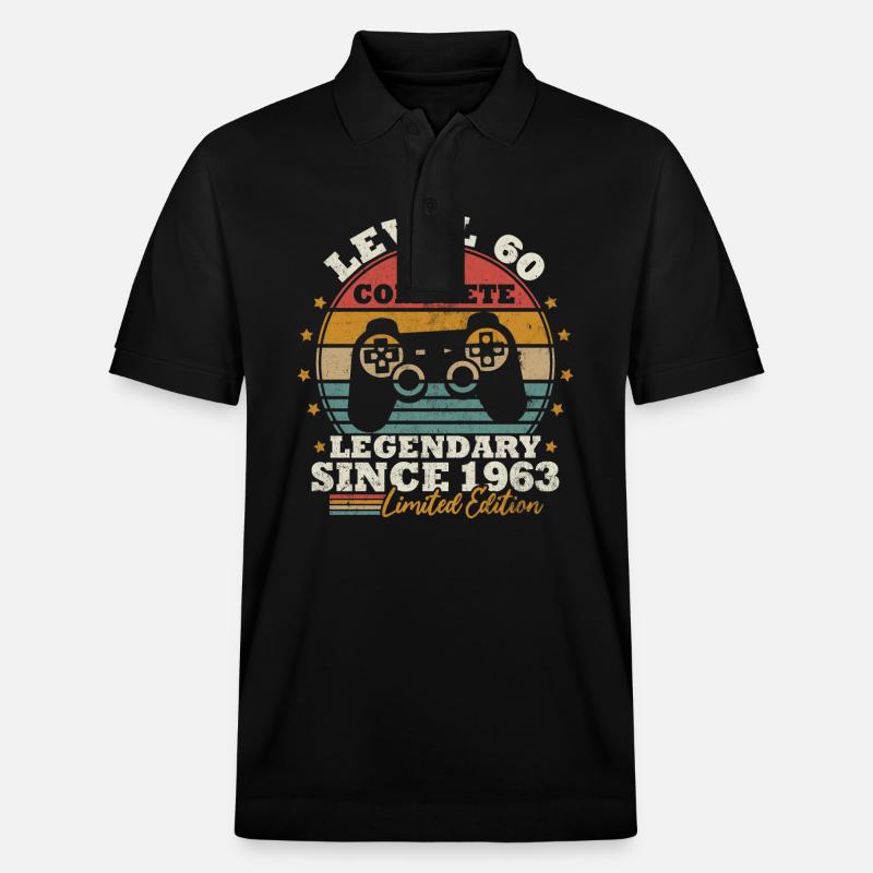 Level 60 freigeschaltet - Stanley/Stella Unisex Bio-Poloshirt PREPSTER - Schwarz