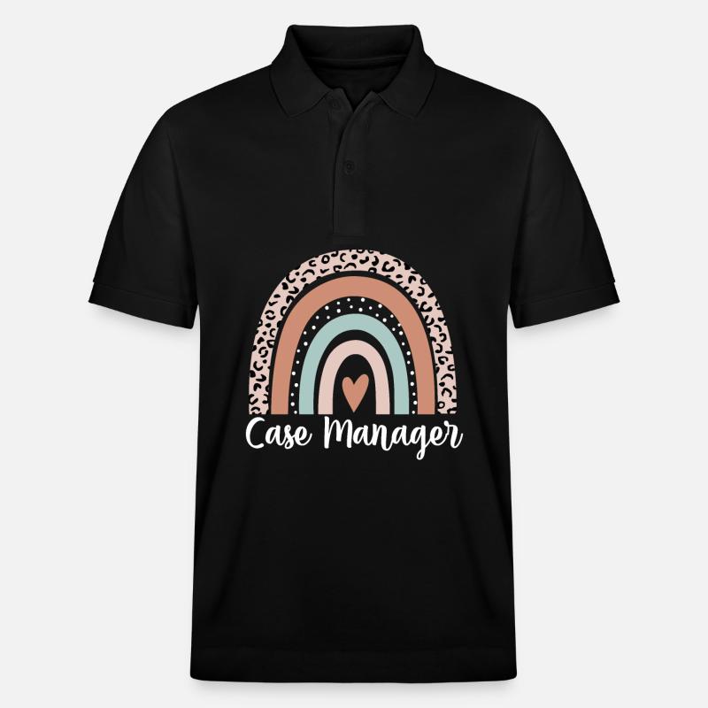 Fallmanager Regenbogenleopard Lustiger Fallmanager - Stanley/Stella Unisex Bio-Poloshirt PREPSTER - Schwarz