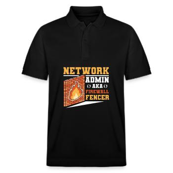 Netzwerkadministrator Systemadministrator Netzwerk - Stanley/Stella Unisex Bio-Poloshirt PREPSTER - Schwarz - Vorne - Roxy (174cm) & Andy (188cm)