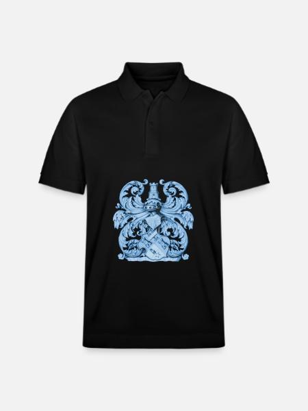 Middelalderens heraldik våbenskjold med ridder rustning - Stanley/Stella PREPSTER økologisk unisex poloshirt - sort