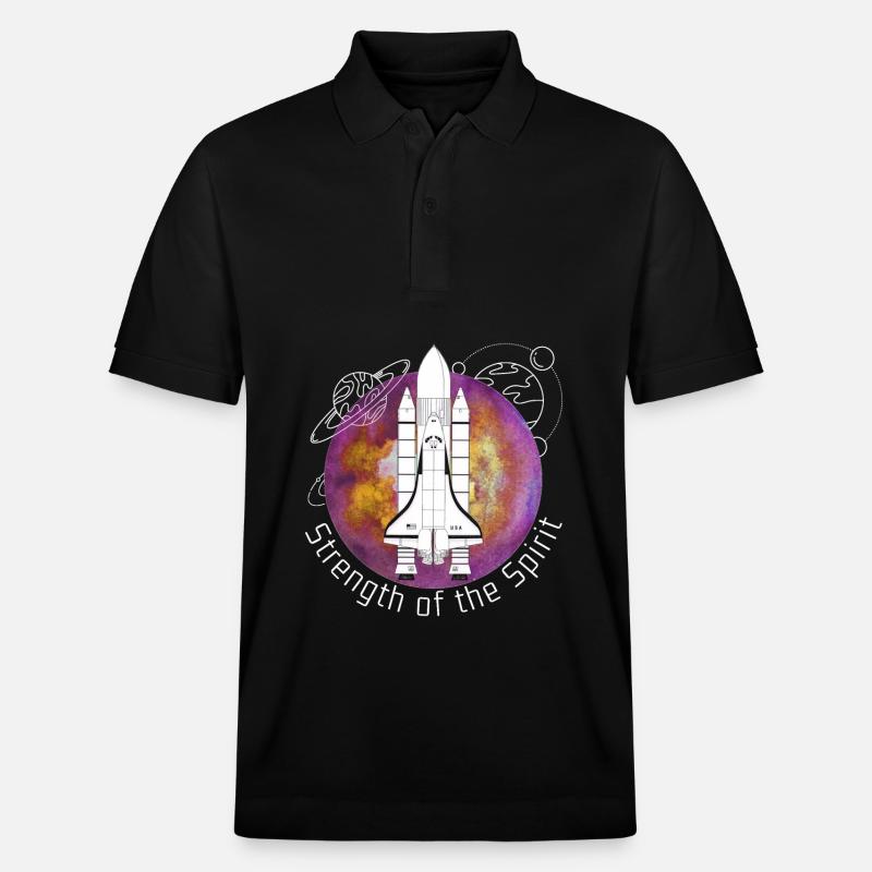 Raumfahrt, Spaceshuttle, Planeten - Stanley/Stella Unisex Bio-Poloshirt PREPSTER - Schwarz