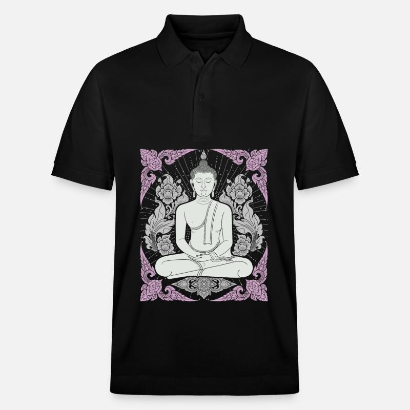 Bouddhisme Thaï-Bouddha Méditation-Bouddha Thaïlande - Polo PREPSTER bio Stanley/Stella Unisexe - noir