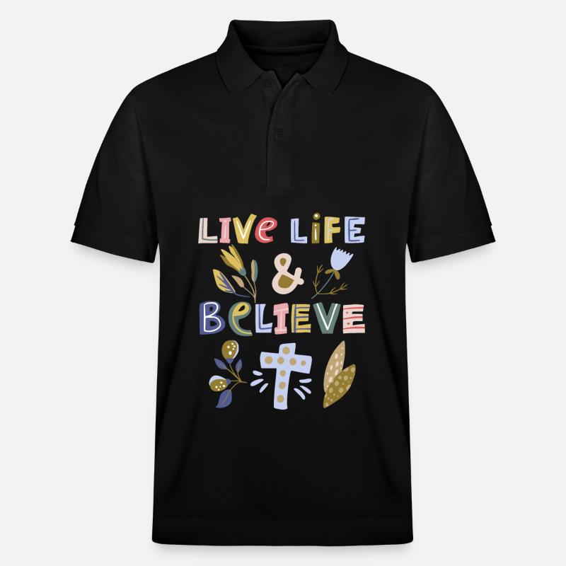 Foi chrétienne, Jésus-Christ, Proverbe - Polo PREPSTER bio Stanley/Stella Unisexe - noir