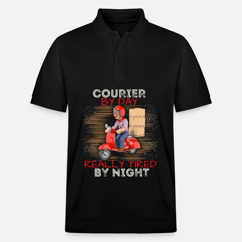 Courrier Chauffeur Livraison de colis Drôle de dicton - Polo PREPSTER bio Stanley/Stella Unisexe - noir