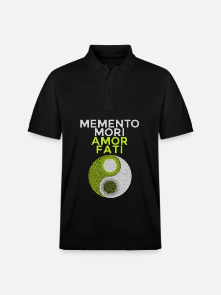 Memento-Mori Latin saying, motivation - Stanley/Stella Unisex Organic Polo Shirt PREPSTER - black