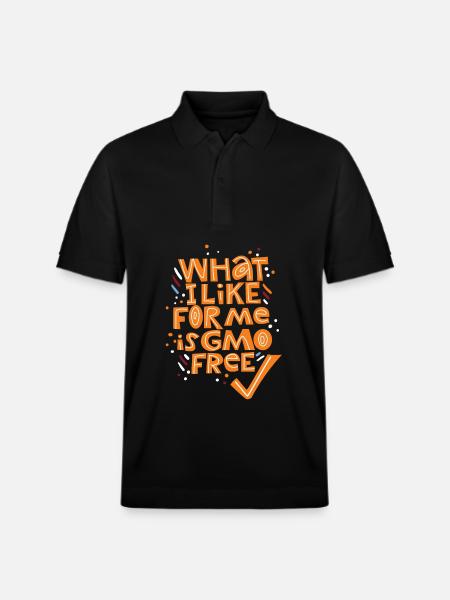 Lebensmittel ohne Gentechnik, GMO-Technik, Spruch - Stanley/Stella Unisex Bio-Poloshirt PREPSTER - Schwarz