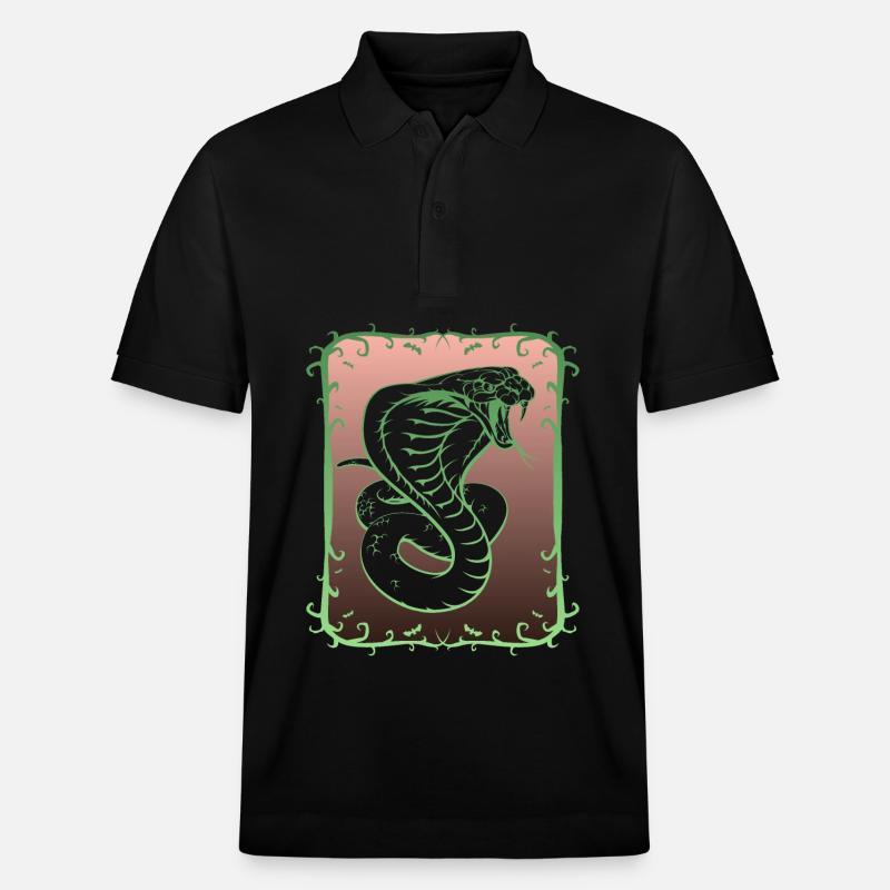 Serpent Cobra, dent empoisonnée - Polo PREPSTER bio Stanley/Stella Unisexe - noir