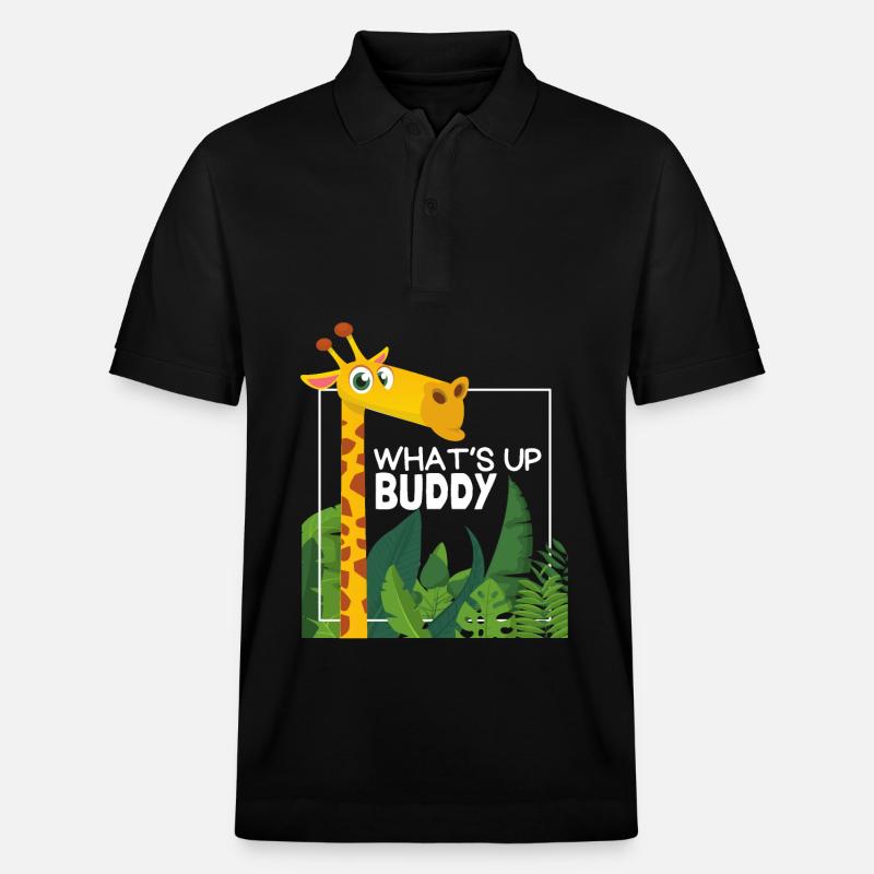 Lustige Giraffe, Comic Stil, Spruch - Stanley/Stella Unisex Bio-Poloshirt PREPSTER - Schwarz