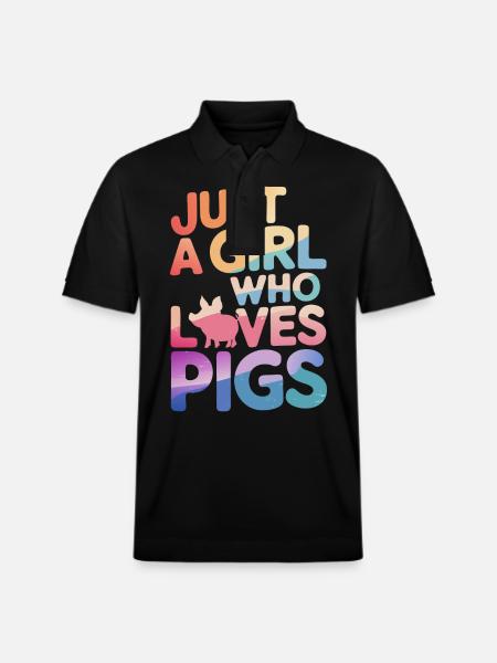 Pig Animal - Stanley/Stella Unisex Organic Polo Shirt PREPSTER - black