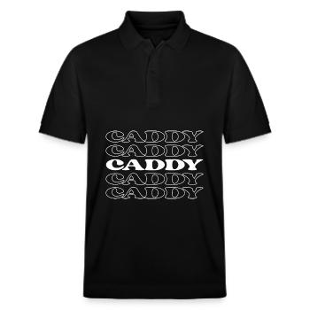 Caddie Golf Assistant Golf Caddie Caddy Golf - Stanley/Stella Unisex Bio-Poloshirt PREPSTER - Schwarz - Vorne - Roxy (174cm) & Andy (188cm)