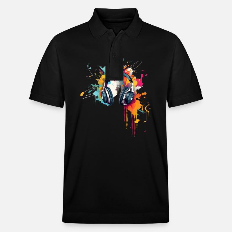 Farbenfrohe Klänge - Stanley/Stella Unisex Bio-Poloshirt PREPSTER - Schwarz