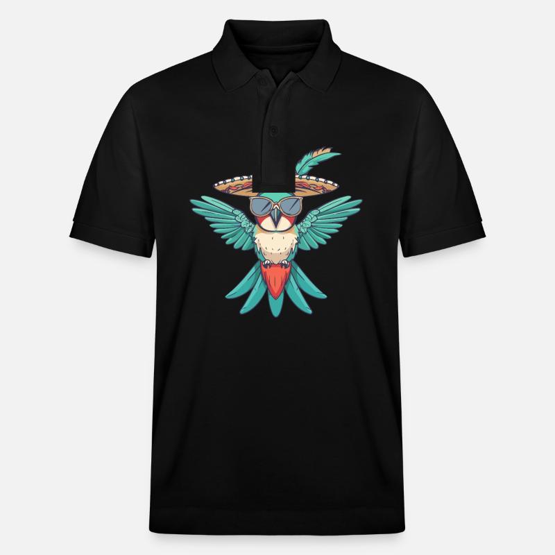 Colibri Oiseau Drôle Sombrero - Polo PREPSTER bio Stanley/Stella Unisexe - noir