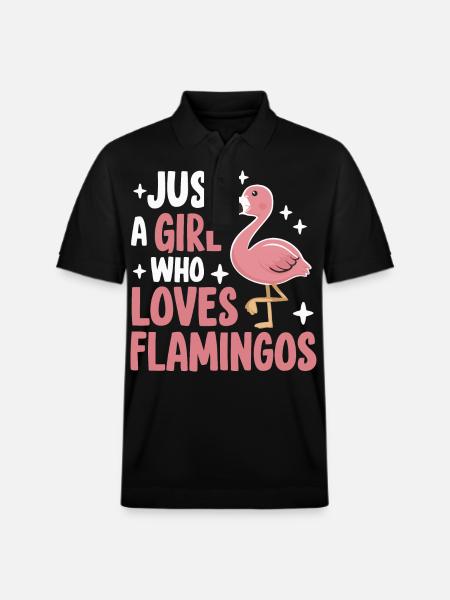Flamingo Animal Pink - Stanley/Stella Unisex Organic Polo Shirt PREPSTER - black