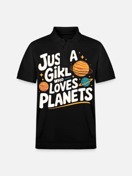 Planet Solar System Astronomy Space - Stanley/Stella Unisex Organic Polo Shirt PREPSTER - black