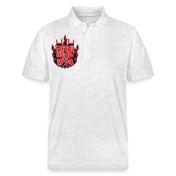 METALHEAD since 1994 - Stanley/Stella Unisex Organic Polo Shirt PREPSTER - heather white - Front - Roxy (174cm) & Andy (188cm)