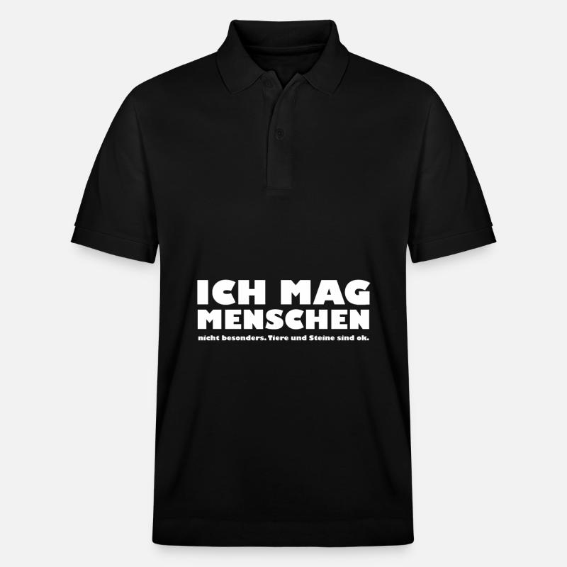 Ich Mag Menschen lustig - Stanley/Stella Unisex Bio-Poloshirt PREPSTER - Schwarz
