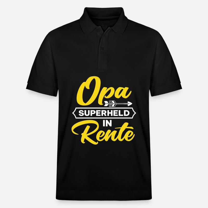 Opa Superheld in Rente Spruch - Stanley/Stella Unisex Bio-Poloshirt PREPSTER - Schwarz