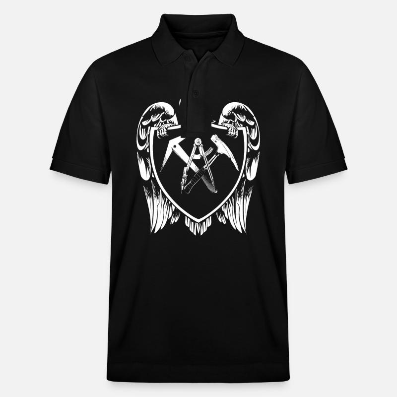 Armoiries de Roofer Eagle - Polo PREPSTER bio Stanley/Stella Unisexe - noir