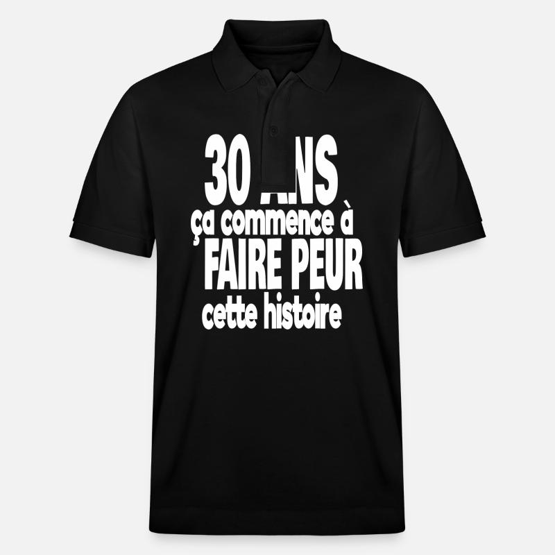 30 ans - Polo PREPSTER bio Stanley/Stella Unisexe - noir