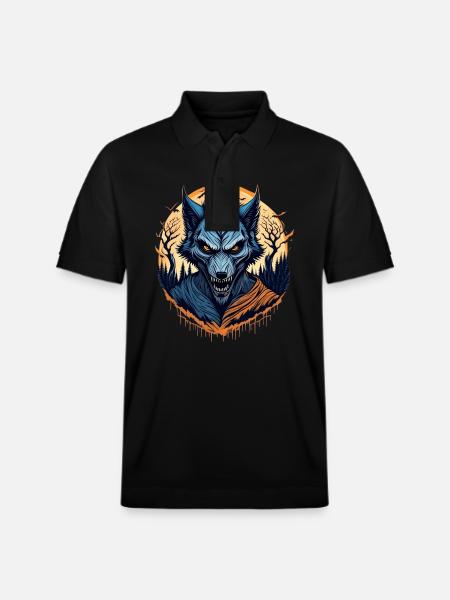 Gruseliges Halloween-partykostüm Werwolf - Stanley/Stella Unisex Organic Polo Shirt PREPSTER - black