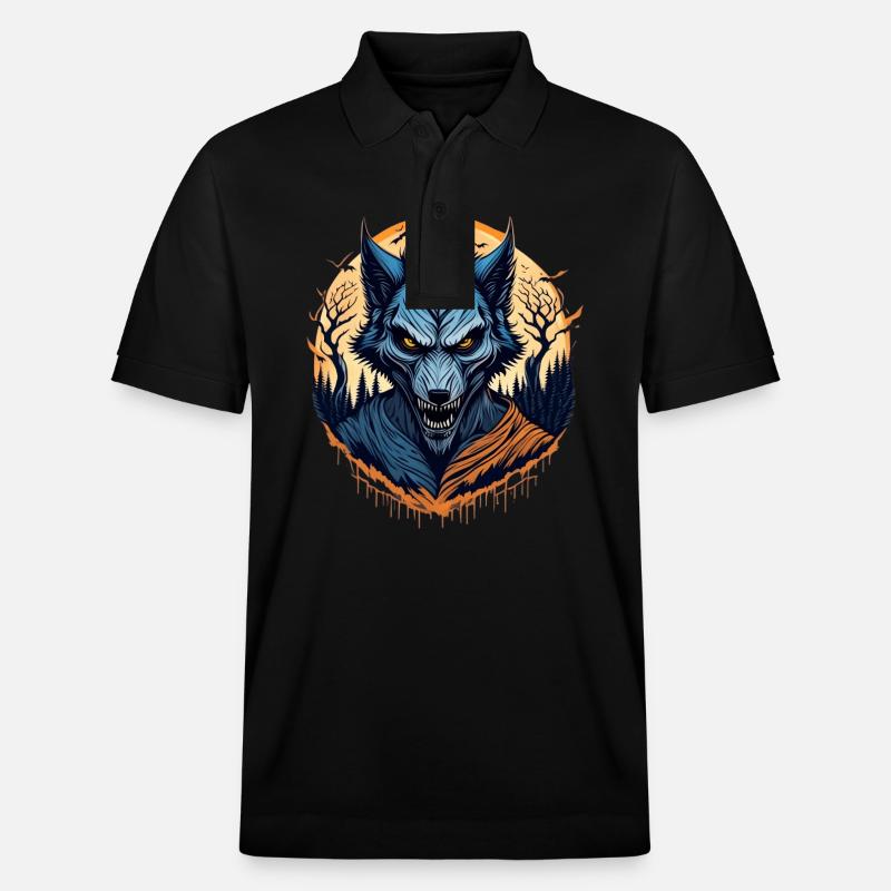 Gruseliges Halloween-partykostüm Werwolf - Polo PREPSTER bio Stanley/Stella Unisexe - noir