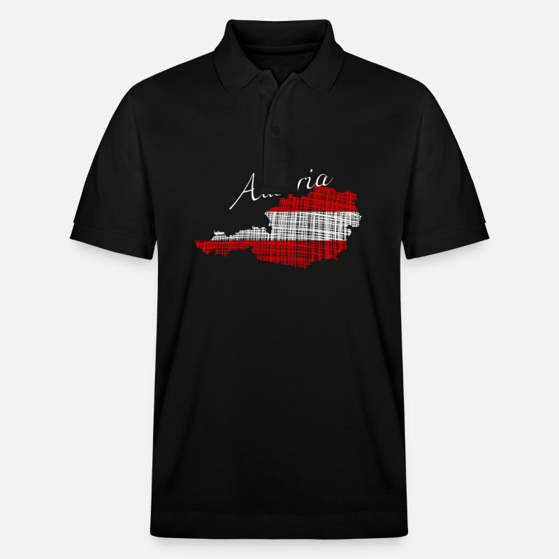 Austria - Stanley/Stella Unisex Bio-Poloshirt PREPSTER - Schwarz