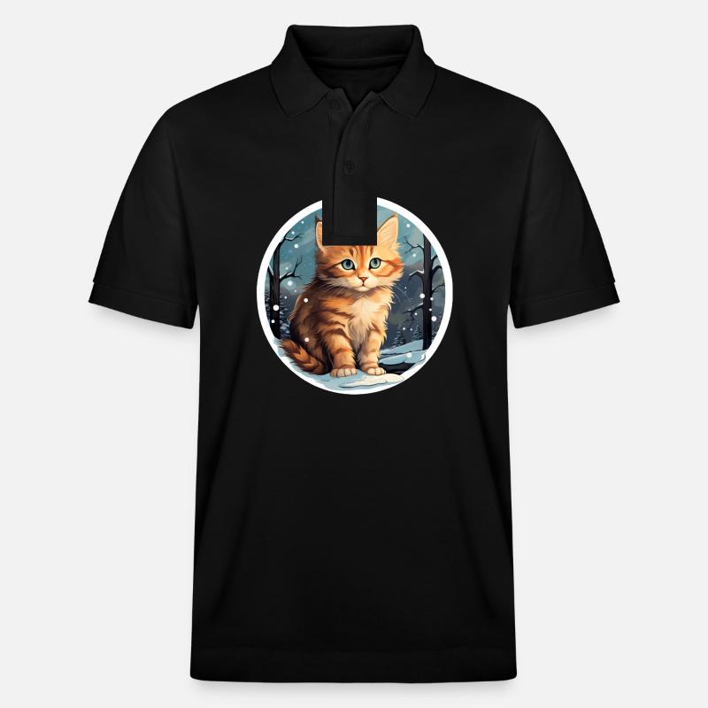 Chat dans la neige - Polo PREPSTER bio Stanley/Stella Unisexe - noir