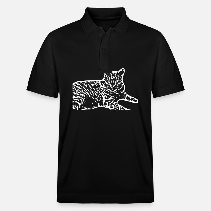 Chat Blanc Blanc Chats - Polo PREPSTER bio Stanley/Stella Unisexe - noir