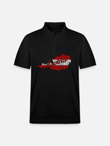 Austria Österreich - Stanley/Stella Unisex Bio-Poloshirt PREPSTER - Schwarz
