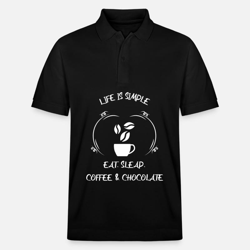 Café, expresso, café et chocolat - Polo PREPSTER bio Stanley/Stella Unisexe - noir