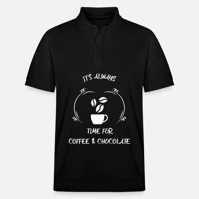 Kaffee Espresso Käffchen & Schokolade - Stanley/Stella Unisex Bio-Poloshirt PREPSTER - Schwarz