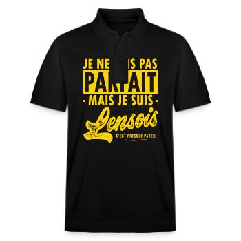 Lensois Lens footbal supporter fier de lens - Polo PREPSTER bio Stanley/Stella Unisexe - noir - Devant - Roxy (174cm) & Andy (188cm)