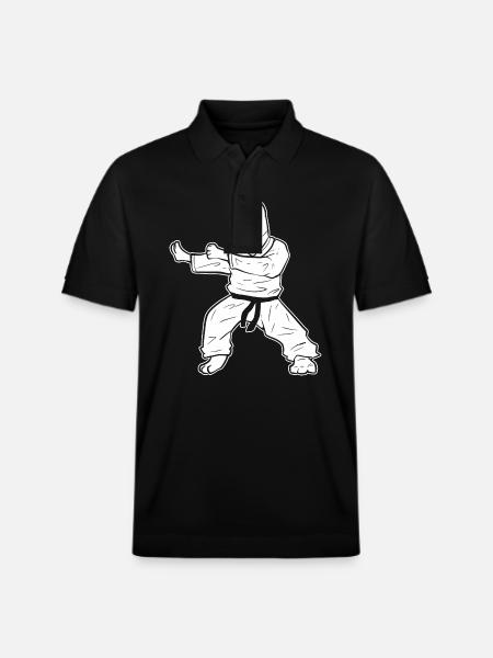 Karate Cat Self Defense - Stanley/Stella Unisex Organic Polo Shirt PREPSTER - black