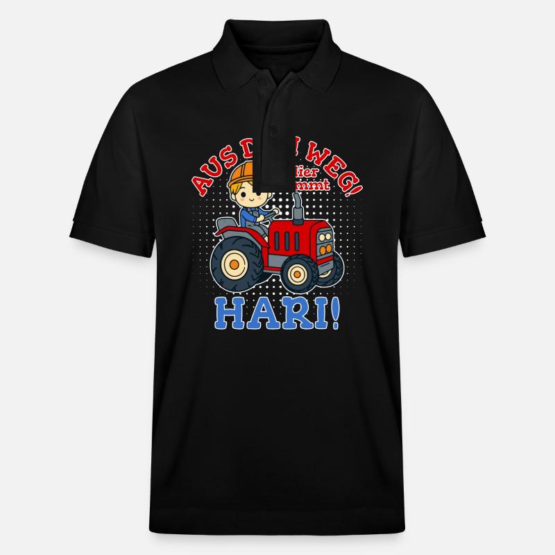 Hari Name Traktor - Stanley/Stella Unisex Bio-Poloshirt PREPSTER - Schwarz