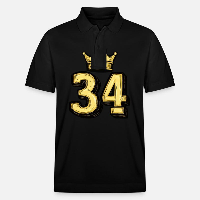 34 Nombre Couronne - Polo PREPSTER bio Stanley/Stella Unisexe - noir