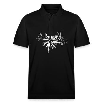 Kompass mit Anker hellgrau - Stanley/Stella Unisex Bio-Poloshirt PREPSTER - Schwarz - Vorne - Roxy (174cm) & Andy (188cm)