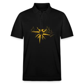 Kompass mit Anker gelb - Stanley/Stella Unisex Bio-Poloshirt PREPSTER - Schwarz - Vorne - Roxy (174cm) & Andy (188cm)