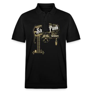 Design steampunk victorien - Polo PREPSTER bio Stanley/Stella Unisexe - noir - Devant - Roxy (174cm) & Andy (188cm)