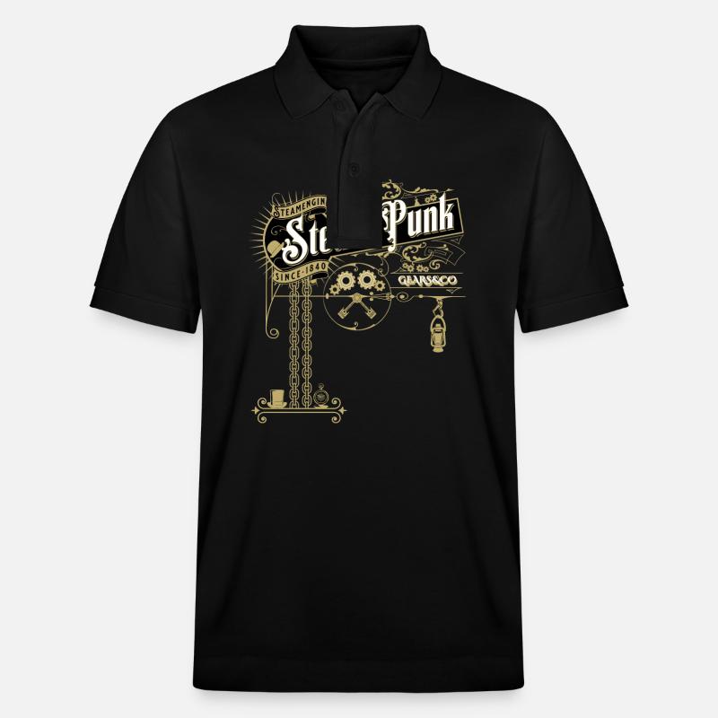 Viktorianisches Steampunk Design - Stanley/Stella Unisex Bio-Poloshirt PREPSTER - Schwarz
