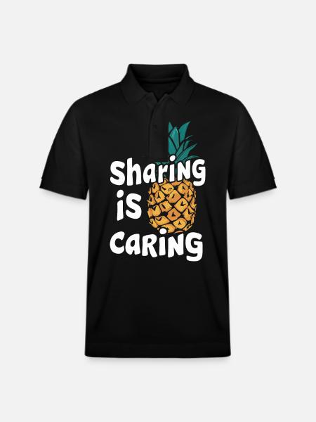 Pineapple tropical hawaiian fruit - Stanley/Stella Unisex Organic Polo Shirt PREPSTER - black