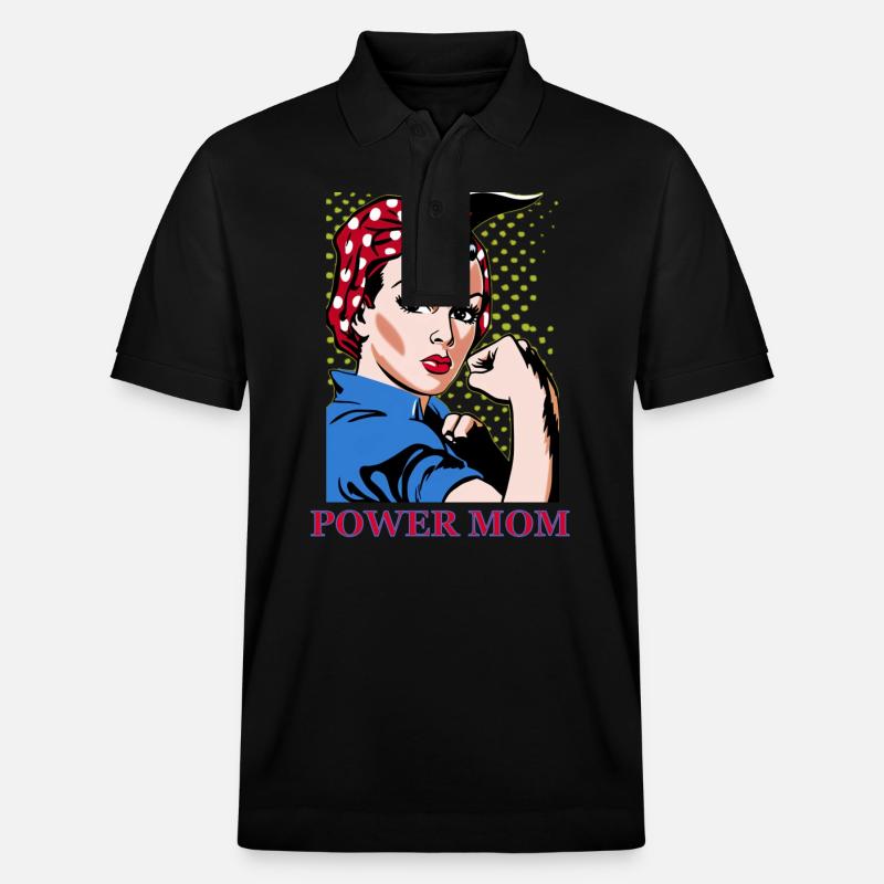 Power-Mama - Stanley/Stella Unisex Bio-Poloshirt PREPSTER - Schwarz