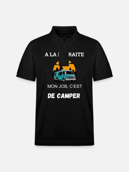 Camping Humor Retreat - Stanley/Stella Unisex Organic Polo Shirt PREPSTER - black