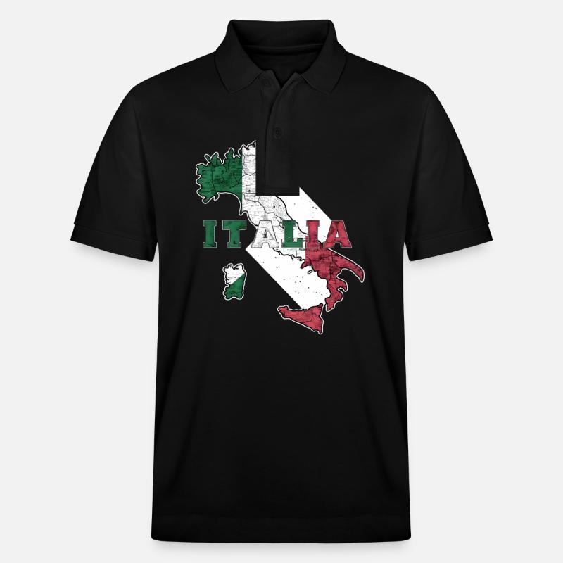 Italien - Stanley/Stella Unisex Bio-Poloshirt PREPSTER - Schwarz