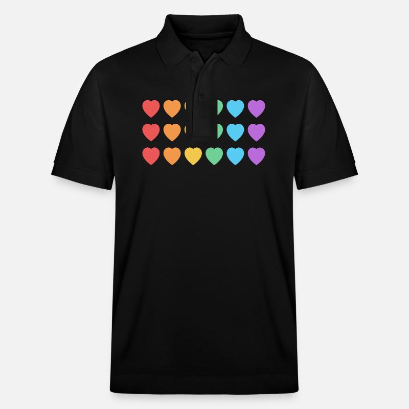 Regenbogenherzen LGBT Pride - Stanley/Stella Unisex Bio-Poloshirt PREPSTER - Schwarz