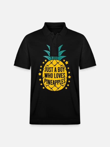 Pineapple tropical hawaiian fruit - Stanley/Stella Unisex Organic Polo Shirt PREPSTER - black