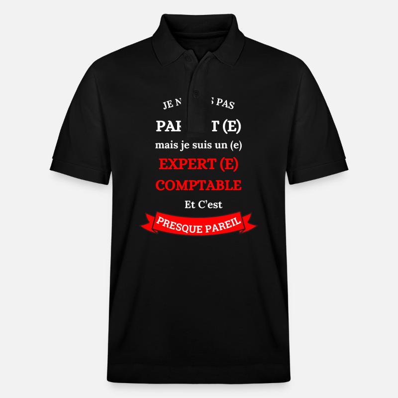 EXPERT(E)-COMPTABLE PARFAIT(E) - Polo PREPSTER bio Stanley/Stella Unisexe - noir