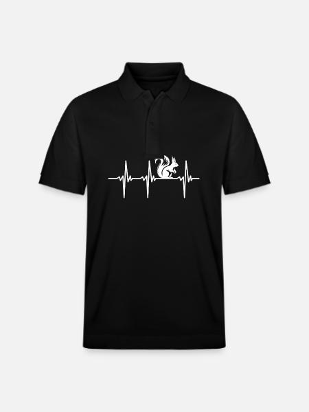 Heartbeat for cute squirrels - Stanley/Stella Unisex Organic Polo Shirt PREPSTER - black